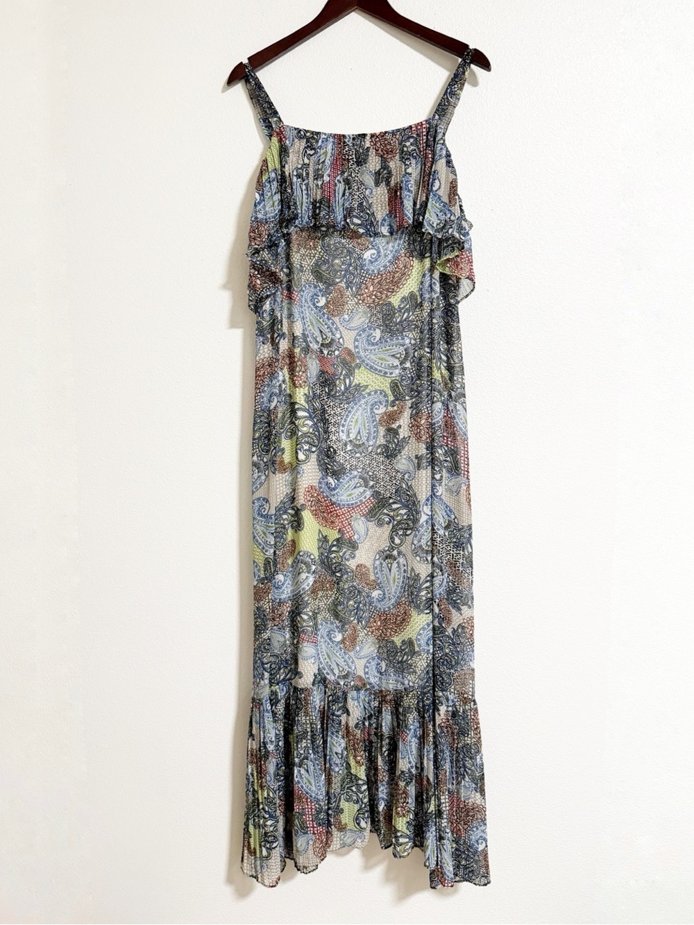 Lane Bryant Paisley Pleated Hem Maxi Dress